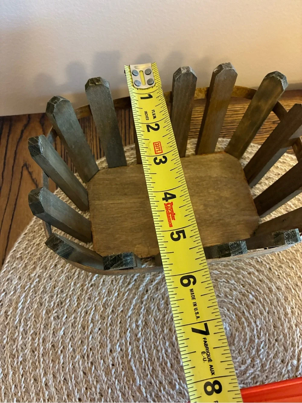 Decor Orange/Red Metal Wheelbarrow & Wooden Picket Fence Basket